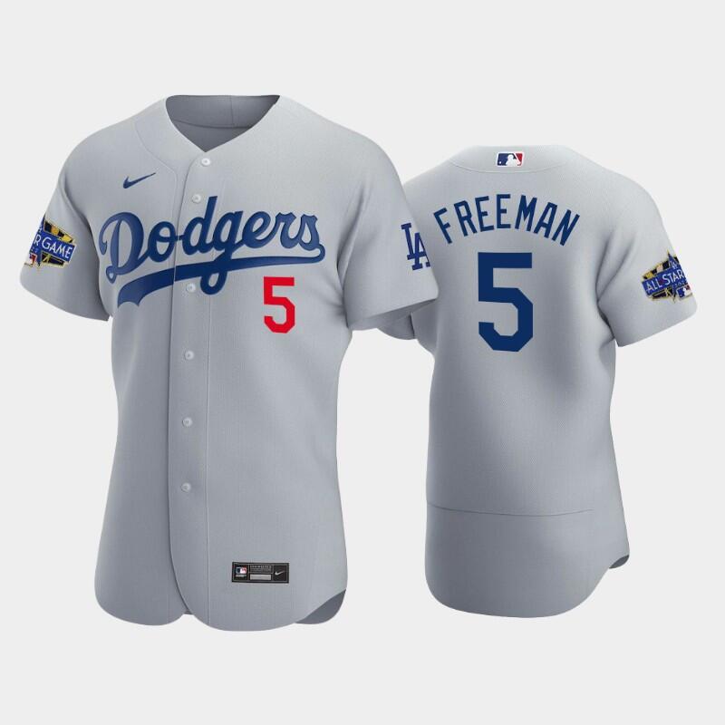 Los Angeles Dodgers #5 Freddie Freeman Gray 2022-23 All-Star Game Flex Base Stitched Jersey - Click Image to Close